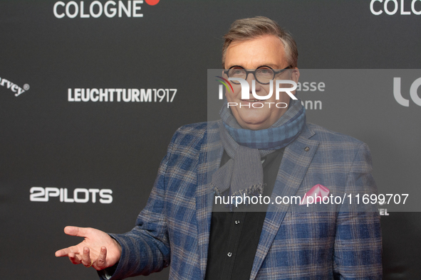 Hape Kerkeling, a German actor and writer, is seen on the red carpet of the photocall for ''Total Normal - Hape Kerkeling'' at Film Palast i...