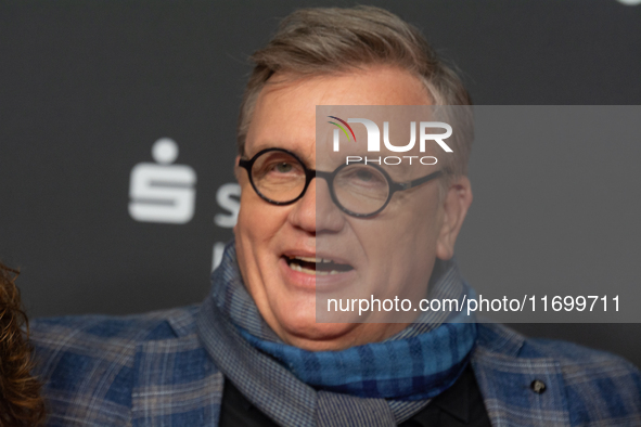 Hape Kerkeling, a German actor and writer, is seen on the red carpet of the photocall for ''Total Normal - Hape Kerkeling'' at Film Palast i...