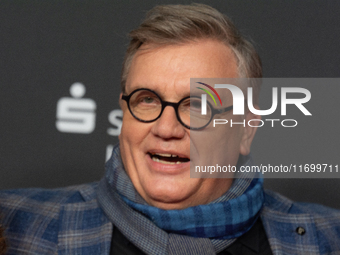 Hape Kerkeling, a German actor and writer, is seen on the red carpet of the photocall for ''Total Normal - Hape Kerkeling'' at Film Palast i...