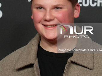 Julius Weckauf, a German actor, appears on the red carpet for the photocall of ''Total Normal - Hape Kerkeling'' at Film Palast in Cologne,...