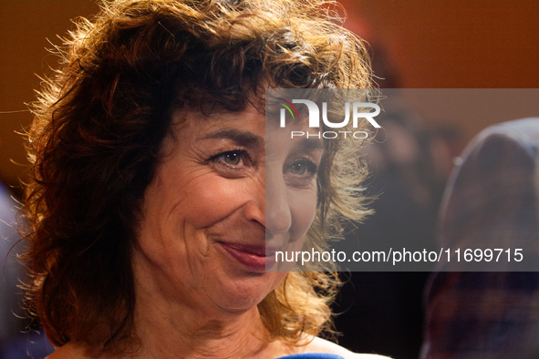 Isabel Varell, a German actress, is seen on the red carpet of the photocall for ''Total Normal - Hape Kerkeling'' at Film Palast in Cologne,...