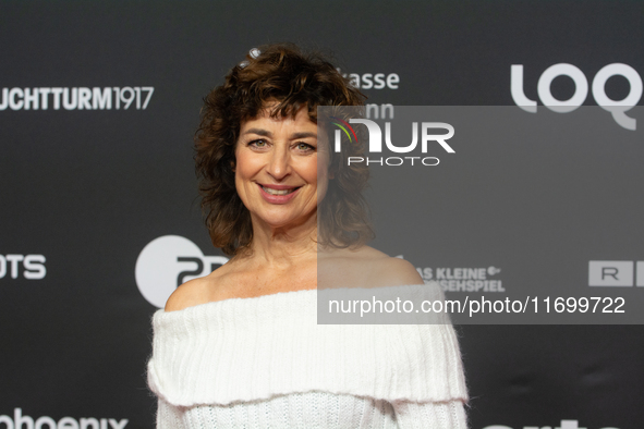 Isabel Varell, a German actress, is seen on the red carpet of the photocall for ''Total Normal - Hape Kerkeling'' at Film Palast in Cologne,...