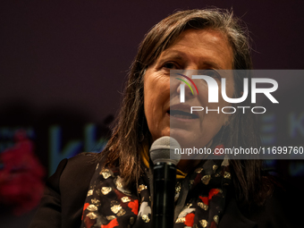 Claudia Pineiro participates in a panel discussion during the 16. Joseph Conrad International Literature Festival in Krakow, Poland on Octob...