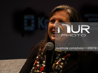 Claudia Pineiro participates in a panel discussion during the 16. Joseph Conrad International Literature Festival in Krakow, Poland on Octob...