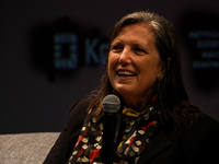 Claudia Pineiro participates in a panel discussion during the 16. Joseph Conrad International Literature Festival in Krakow, Poland on Octob...