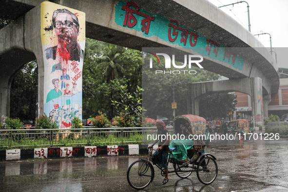 Rain starts in the capital Dhaka, Bangladesh, on October 24, 2024, due to the effect of cyclone 'Dana'. 