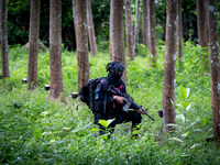 Snipers patrol the jungle in Pattani. Special Forces, the Black Army, and Volunteer Force Operations in Thailand's Deep South perform intell...