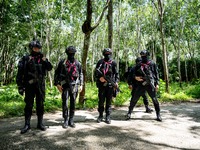 Snipers patrol the jungle in Pattani. Special Forces, the Black Army, and Volunteer Force Operations in Thailand's Deep South perform intell...