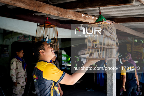 A member of the community wishes for luck with his bird. Special Forces, the Black Army, and Volunteer Force Operations in Thailand's Deep S...