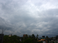 Dark rain clouds are seen in the sky in Siliguri, India, on October 24, 2024. Cyclone Dana is likely to hit the coasts of India's West Benga...