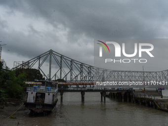 Storm clouds are seen over Kolkata, India, on October 24, 2024, as Severe Cyclonic Storm Dana starts its landfall process. The Regional Mete...