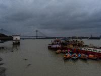 Storm clouds are seen over Kolkata, India, on October 24, 2024, as Severe Cyclonic Storm Dana starts its landfall process. The Regional Mete...