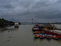 Storm clouds are seen over Kolkata, India, on October 24, 2024, as Severe Cyclonic Storm Dana starts its landfall process. The Regional Mete...