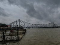 Storm clouds are seen over Kolkata, India, on October 24, 2024, as Severe Cyclonic Storm Dana starts its landfall process. The Regional Mete...