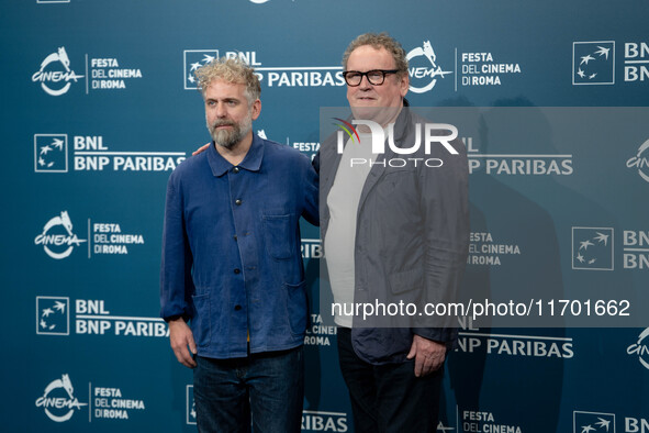 Christopher Andrews and Colm Meaney attend the ''Bring Them Down'' photocall during the 19th Rome Film Festival at Auditorium Parco Della Mu...