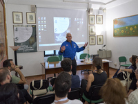 Daniel M. "Danny" Olivas, a NASA astronaut, is at the Pugliese Academy of Sciences in Bari, Italy, on October 4, 2024, for a conference on e...