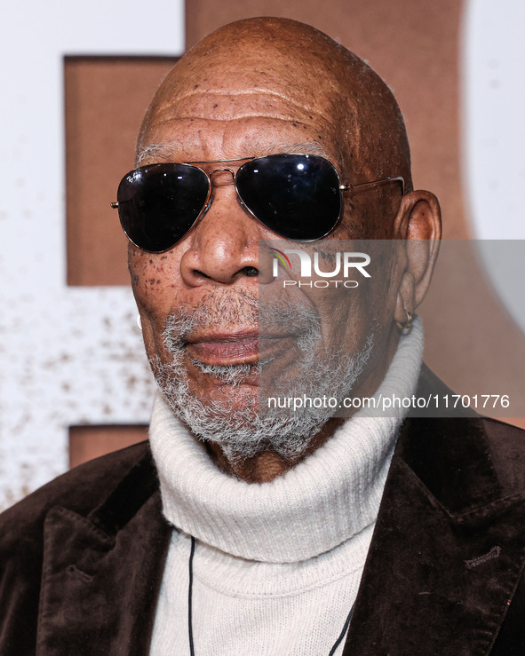 Morgan Freeman arrives at the Los Angeles Premiere Of Paramount+'s Original Series 'Lioness' Season 2 held at the Academy of Motion Picture...