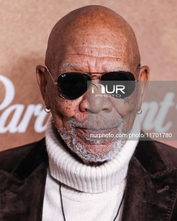 Morgan Freeman arrives at the Los Angeles Premiere Of Paramount+'s Original Series 'Lioness' Season 2 held at the Academy of Motion Picture...