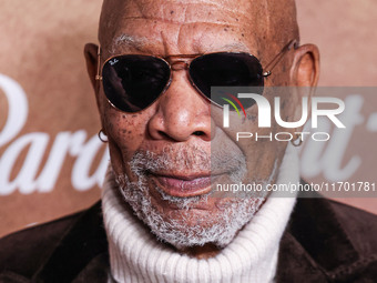 Morgan Freeman arrives at the Los Angeles Premiere Of Paramount+'s Original Series 'Lioness' Season 2 held at the Academy of Motion Picture...