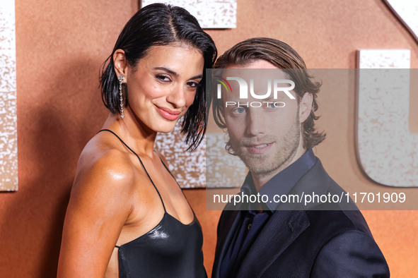 Laysla De Oliveira and partner Jonathan Keltz arrive at the Los Angeles Premiere Of Paramount+'s Original Series 'Lioness' Season 2 held at...