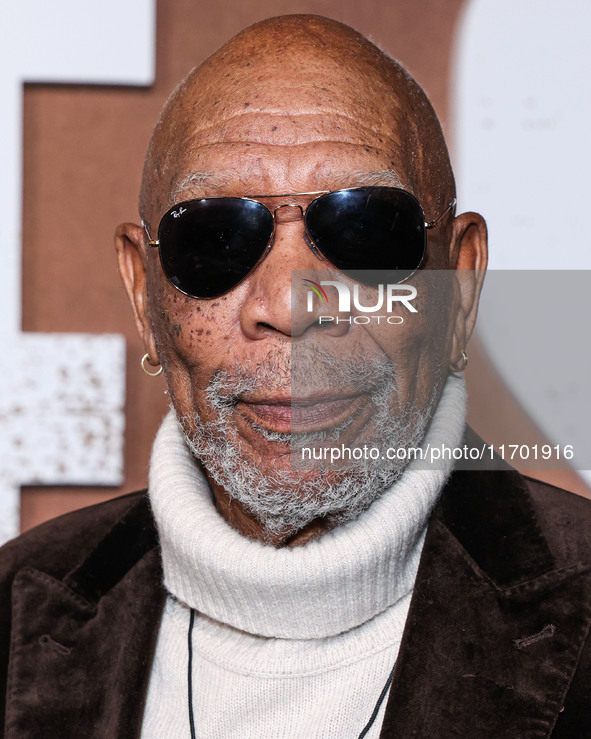 Morgan Freeman arrives at the Los Angeles Premiere Of Paramount+'s Original Series 'Lioness' Season 2 held at the Academy of Motion Picture...