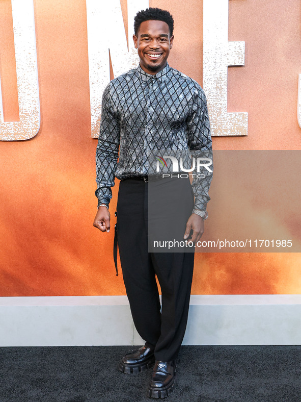 Dexter Darden arrives at the Los Angeles Premiere Of Paramount+'s Original Series 'Lioness' Season 2 held at the Academy of Motion Picture A...