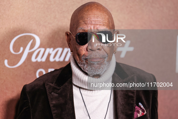 Morgan Freeman arrives at the Los Angeles Premiere Of Paramount+'s Original Series 'Lioness' Season 2 held at the Academy of Motion Picture...