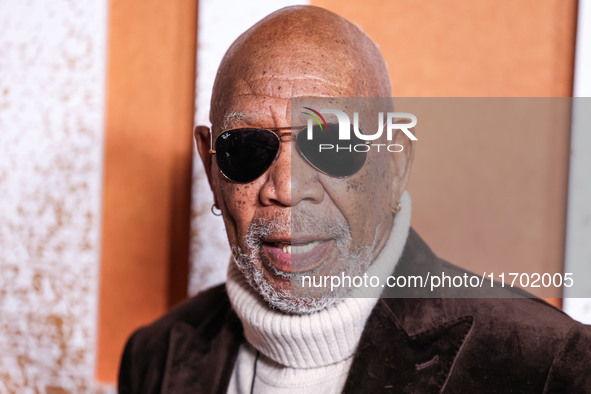 Morgan Freeman arrives at the Los Angeles Premiere Of Paramount+'s Original Series 'Lioness' Season 2 held at the Academy of Motion Picture...