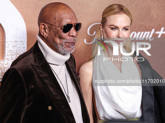 Morgan Freeman and Nicole Kidman arrive at the Los Angeles Premiere Of Paramount+'s Original Series 'Lioness' Season 2 held at the Academy o...