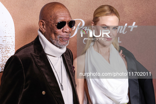 Morgan Freeman and Nicole Kidman arrive at the Los Angeles Premiere Of Paramount+'s Original Series 'Lioness' Season 2 held at the Academy o...