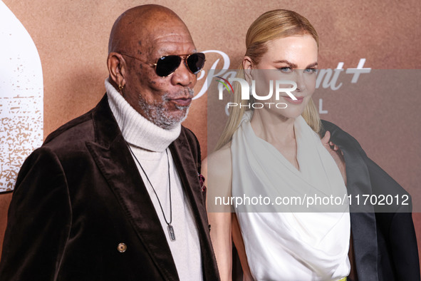 Morgan Freeman and Nicole Kidman arrive at the Los Angeles Premiere Of Paramount+'s Original Series 'Lioness' Season 2 held at the Academy o...