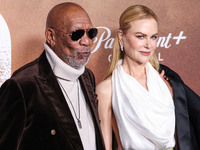 Morgan Freeman and Nicole Kidman arrive at the Los Angeles Premiere Of Paramount+'s Original Series 'Lioness' Season 2 held at the Academy o...