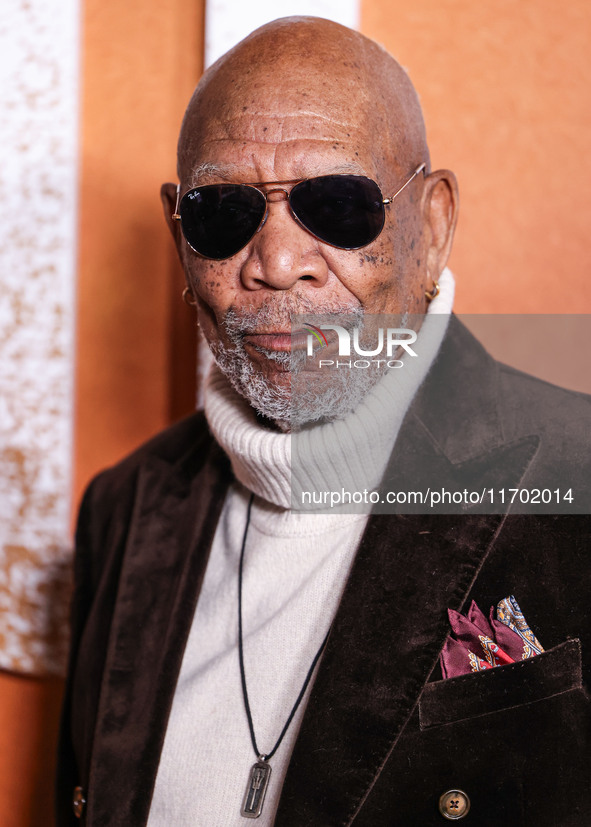 Morgan Freeman arrives at the Los Angeles Premiere Of Paramount+'s Original Series 'Lioness' Season 2 held at the Academy of Motion Picture...