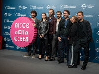 Eduardo Scarpetta, Matilda De Angelis, Pierluigi Pasino, Gianmarco Saurino, Matteo Rovere, Letizia Lamartire, and Pippo Mezzapesa attend the...