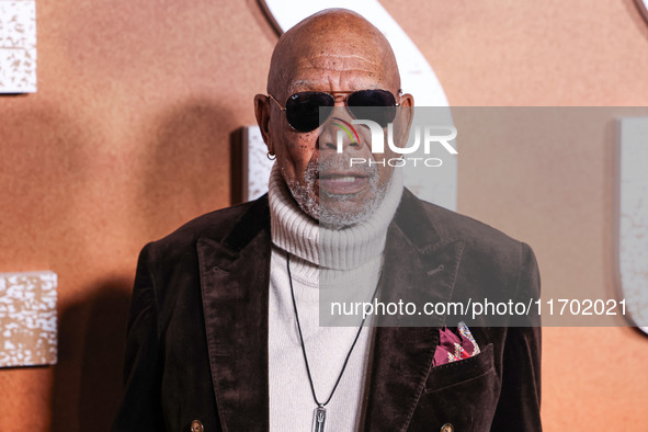 Morgan Freeman arrives at the Los Angeles Premiere Of Paramount+'s Original Series 'Lioness' Season 2 held at the Academy of Motion Picture...