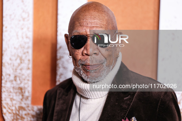 Morgan Freeman arrives at the Los Angeles Premiere Of Paramount+'s Original Series 'Lioness' Season 2 held at the Academy of Motion Picture...