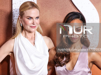 Nicole Kidman and Zoe Saldana arrive at the Los Angeles Premiere Of Paramount+'s Original Series 'Lioness' Season 2 held at the Academy of M...