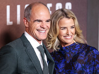 Michael Kelly and wife Karyn Kelly arrive at the Los Angeles Premiere Of Paramount+'s Original Series 'Lioness' Season 2 held at the Academy...