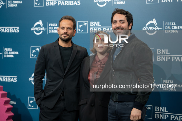 Matteo Rovere, Letizia Lamartire, and Pippo Mezzapesa attend the ''La legge di Lidia Poet - Seconda Stagione'' photocall during the 22nd Ali...