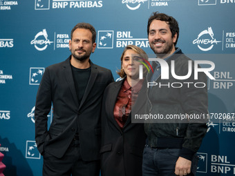 Matteo Rovere, Letizia Lamartire, and Pippo Mezzapesa attend the ''La legge di Lidia Poet - Seconda Stagione'' photocall during the 22nd Ali...