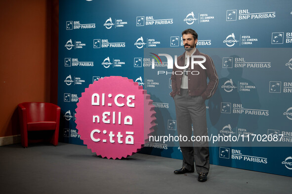 Gianmarco Saurino attends the ''La legge di Lidia Poet - Seconda Stagione'' photocall during the 22nd Alice Nella Citta at Auditorium Parco...