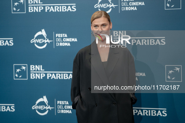 Pirjo Lonka attends the ''100 Litres Of Gold'' photocall during the 19th Rome Film Festival at Auditorium Parco Della Musica in Rome, Italy,...