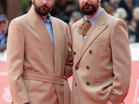 Fabio D'Innocenzo and Damiano D'Innocenzo attend the Fabio And Damiano D'Innocenzo red carpet during the 19th Rome Film Festival at Auditori...