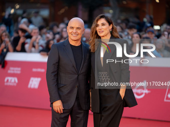 Luca Zingaretti and Luisa Ranieri attend the ''La Casa Degli Sguardi'' red carpet during the 19th Rome Film Festival at Auditorium Parco Del...