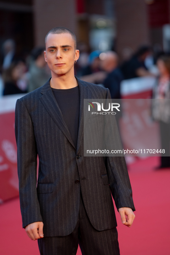 Gianmarco Franchini attends the ''La Casa Degli Sguardi'' red carpet during the 19th Rome Film Festival at Auditorium Parco Della Musica in...