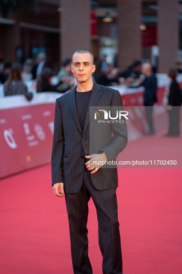 Gianmarco Franchini attends the ''La Casa Degli Sguardi'' red carpet during the 19th Rome Film Festival at Auditorium Parco Della Musica in...