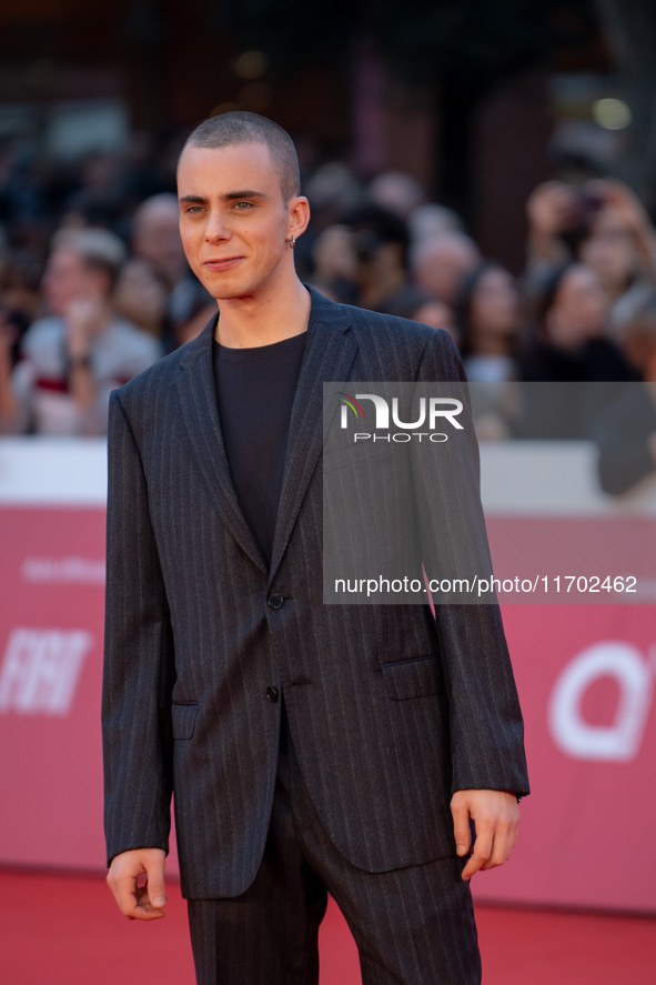 Gianmarco Franchini attends the ''La Casa Degli Sguardi'' red carpet during the 19th Rome Film Festival at Auditorium Parco Della Musica in...