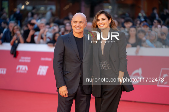 Luca Zingaretti and Luisa Ranieri attend the ''La Casa Degli Sguardi'' red carpet during the 19th Rome Film Festival at Auditorium Parco Del...