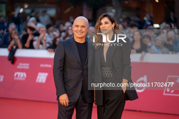 Luca Zingaretti and Luisa Ranieri attend the ''La Casa Degli Sguardi'' red carpet during the 19th Rome Film Festival at Auditorium Parco Del...