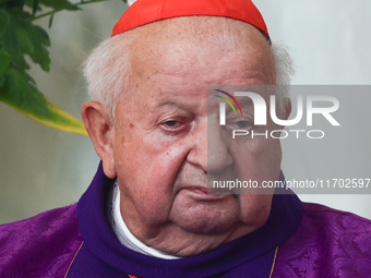 Cardinal Stanislaw Dziwisz during the funeral of priest Jerzy Bryla in Krakow, Poland on October 24, 2024. (